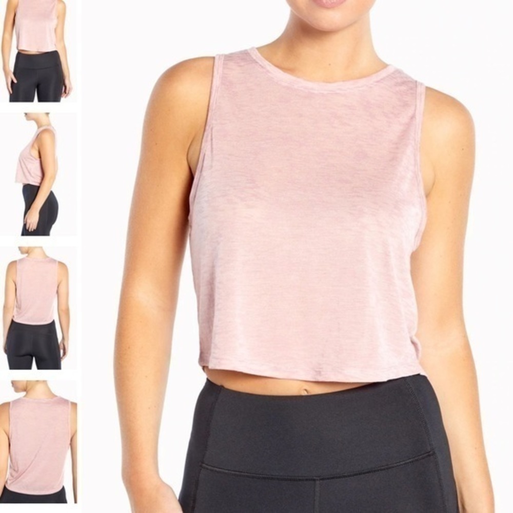 NWT Zobha Essential Crop Tank Zephyr Pink Size L